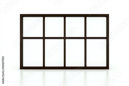 Dark framed window with divided panes