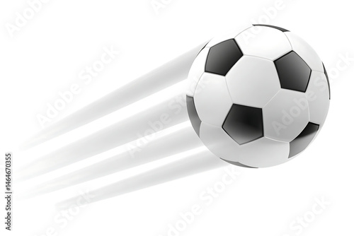 Fast soccer ball on  isolated on white background PNG