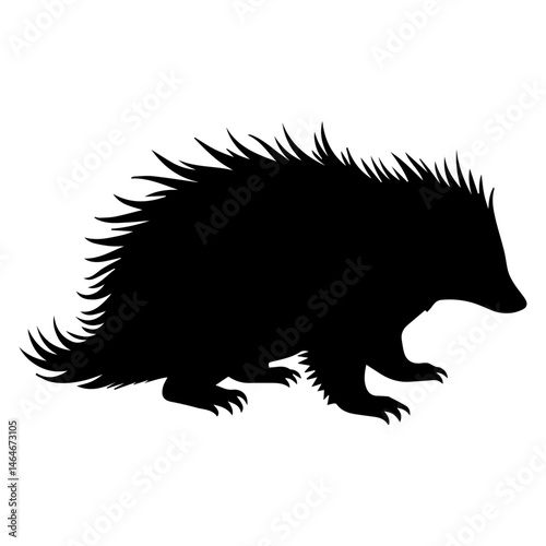Porcupine Silhouette Vector Illustration – Wildlife Graphic for Nature and Forest Design Themes