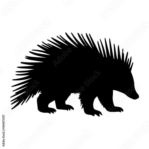 Porcupine Silhouette Vector Illustration – Wildlife Graphic for Nature and Forest Design Themes