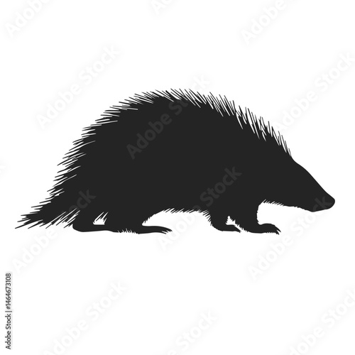 Porcupine Silhouette Vector Illustration – Wildlife Graphic for Nature and Forest Design Themes