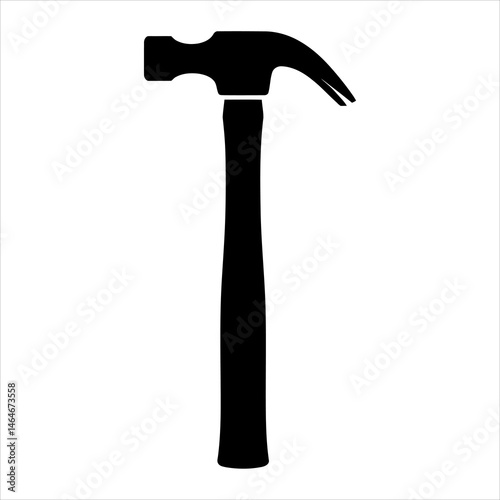 Classic Claw Hammer Silhouette Tool Icon for Construction, DIY, and Repair