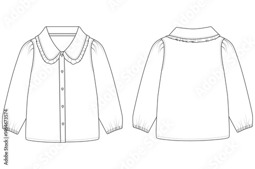 baby girls long sleeve denim Tops shirt for vector illustration design