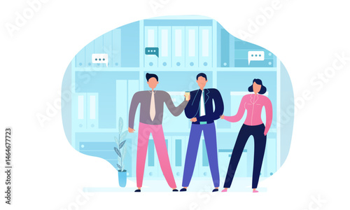 business people team 2d cartoon flat vector