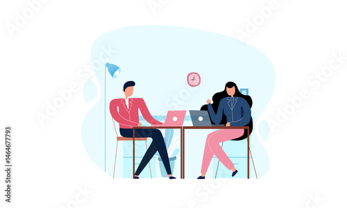business people meeting in office 2d clipart