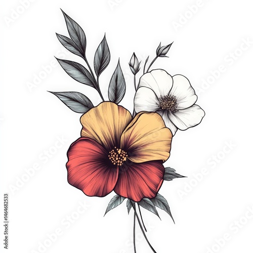 flower, floral, vector, nature, pattern, illustration, flowers, plant, leaf, design, spring, decoration, pink, bouquet, summer, art, blossom, card, beauty, flora, garden, element, frame, wallpaper