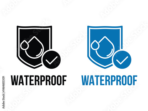 Waterproof. Water resistant symbol icon design vector isolated transparent background