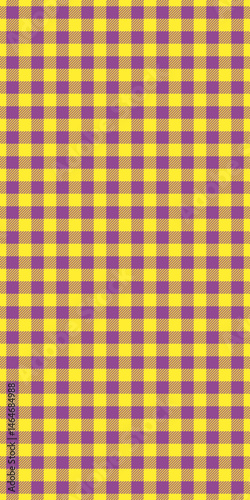 Bold texture seamless fabric, show tartan textile plaid. Hounds tooth vector check background pattern in yellow and purple colors.