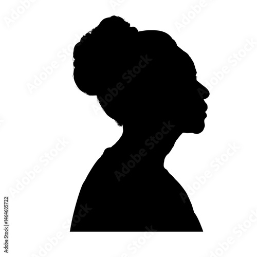 Silhouette of an elderly Black woman – vector illustration