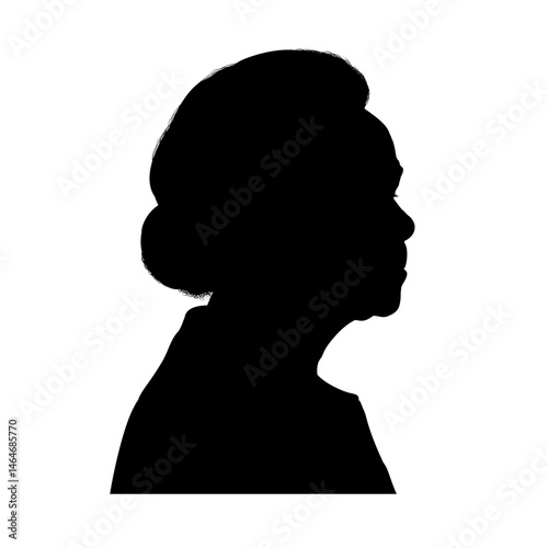 Silhouette of an elderly Black woman – vector illustration