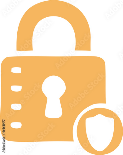 golden lock icon element, including classic padlocks, heart-shaped locks, and locks integrated with shields. 