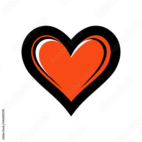 Love's Embrace: A bold, graphic depiction of a heart, symbolizing love, affection, and connection. The artistic style enhances its visual impact.