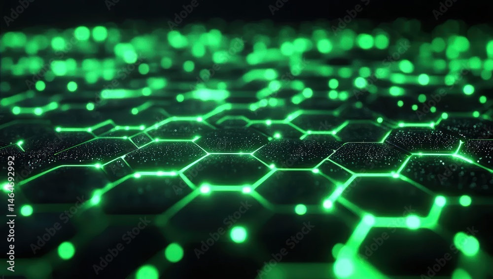 Obraz premium Green Hexagon Pattern Background