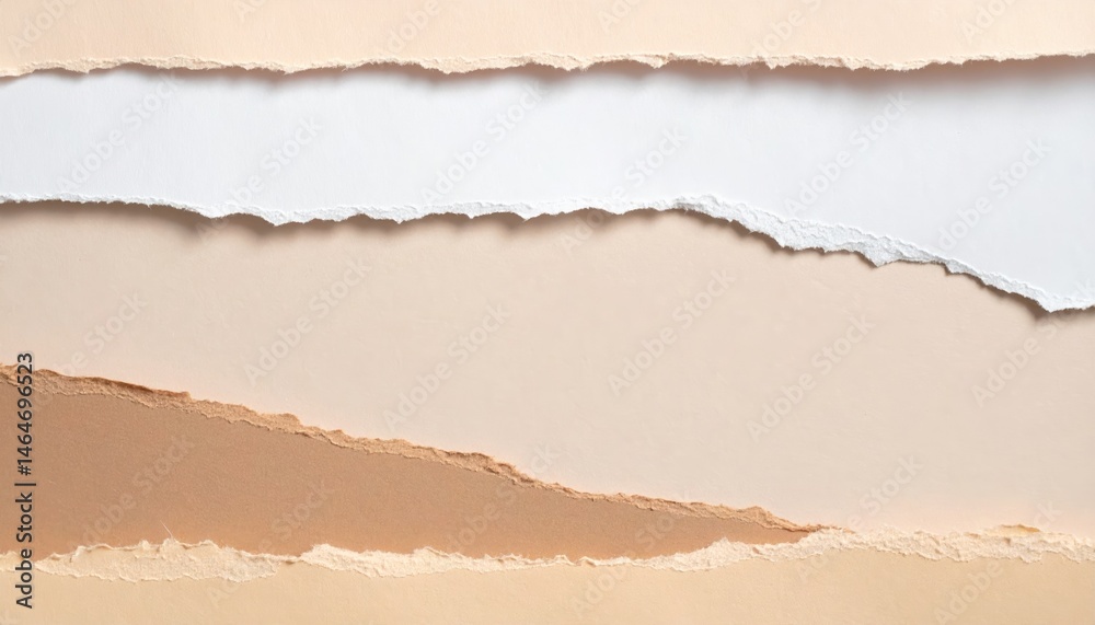 Fototapeta premium Torn Paper Texture Background Neutral Earth Tones for Design Projects