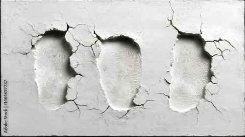 with fingerprints, cracks, and handmade impressions