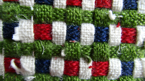 weave pattern with frayed edges and mixed fibers