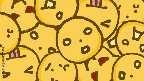 Hand-drawn sad Emoji transition set