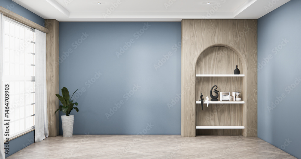 Gray blue Big living area in luxury room modern style decoration.3D rendering
