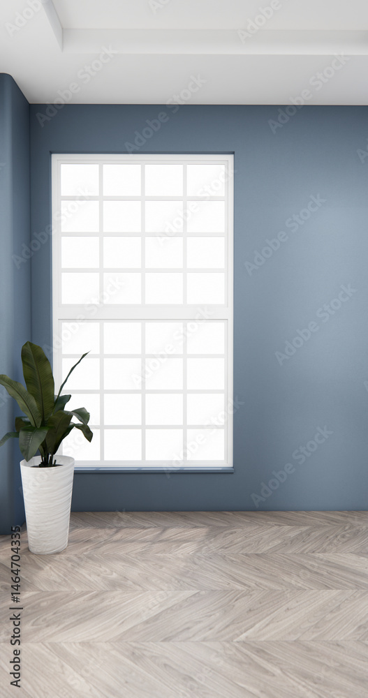 Gray blue Big living area in luxury room modern style decoration.3D rendering