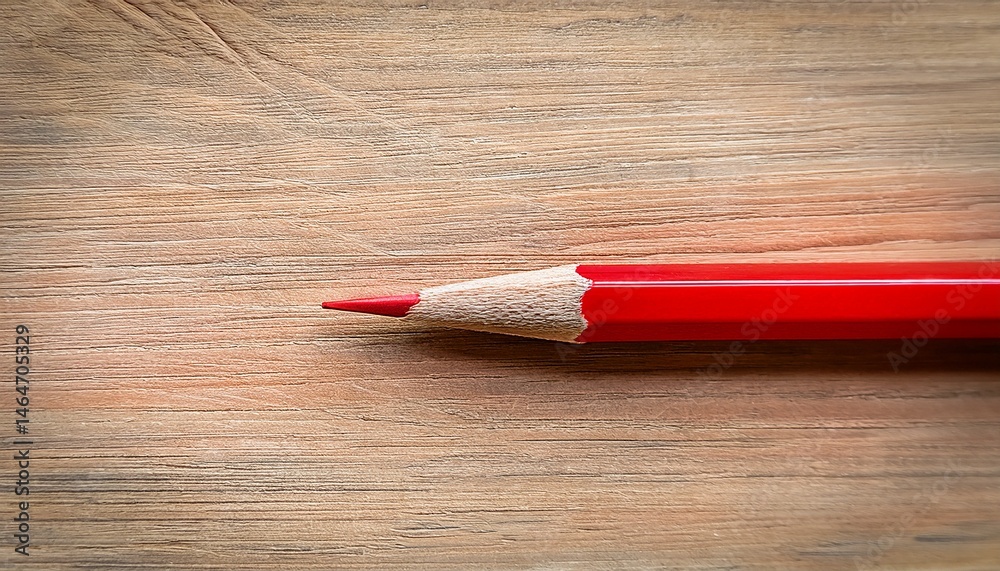 Obraz premium closeup red pencil point sharp graphite wood texture background art color macro image office supply detail design sketch