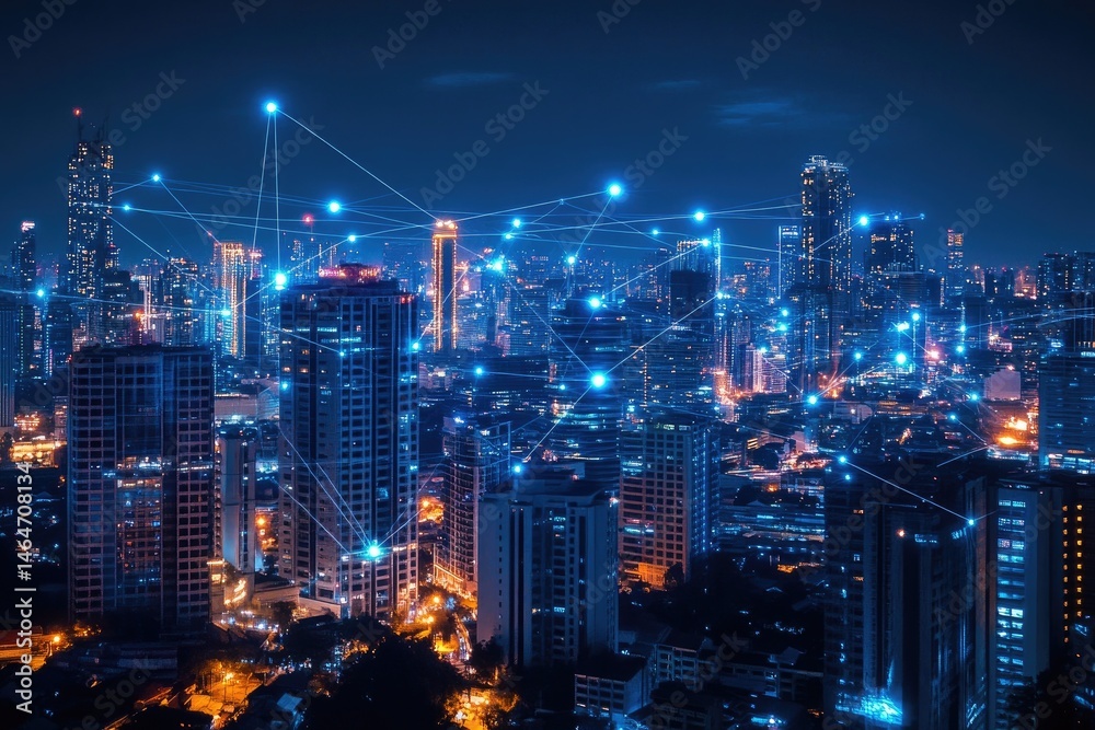 City network at night City network at night
