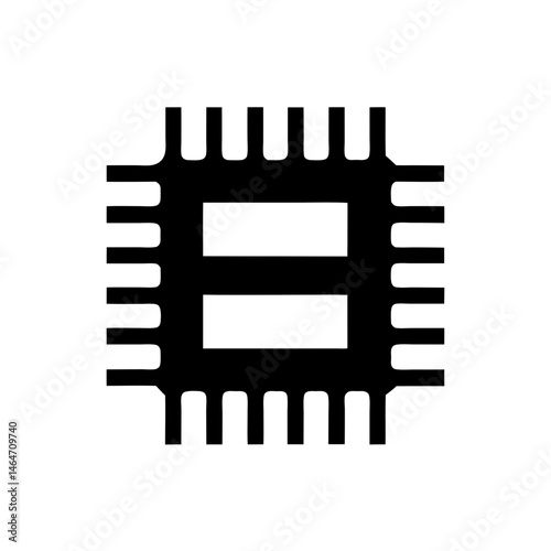Microchip Microprocessor Icon Vector Illustration for Electronics and Computer Hardware Graphics

