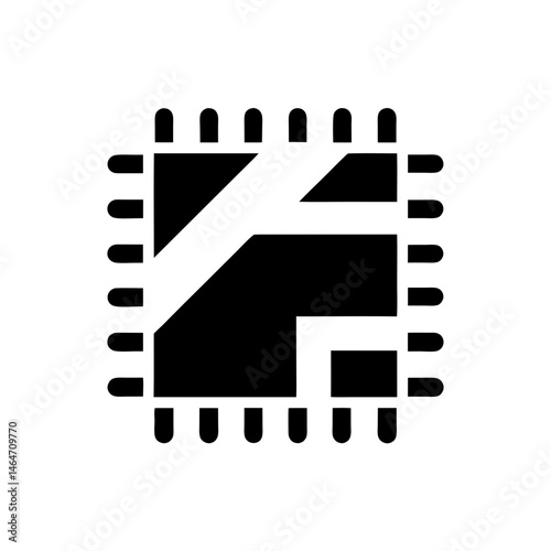 Microchip Microprocessor Icon Vector Illustration for Electronics and Computer Hardware Graphics

