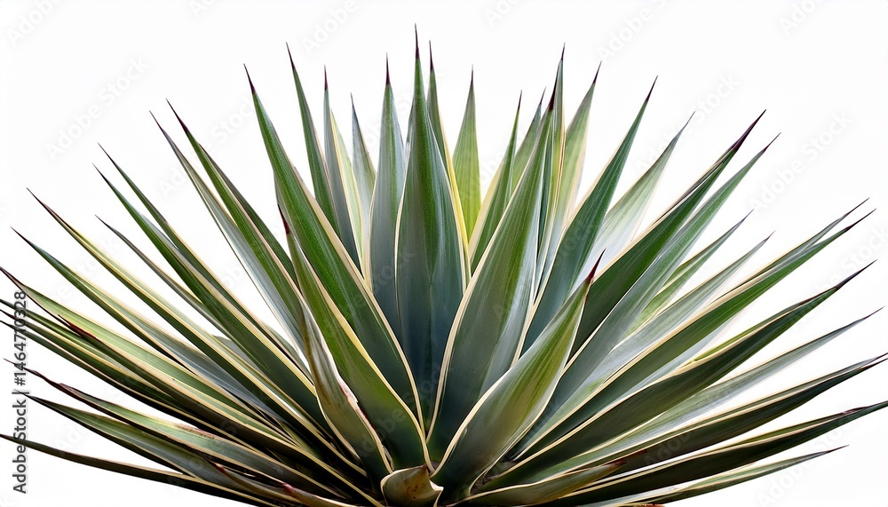 Fototapeta premium sisal agave with large spiky leaves short isolated