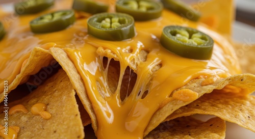 Nachos with cheese and jalapenos
