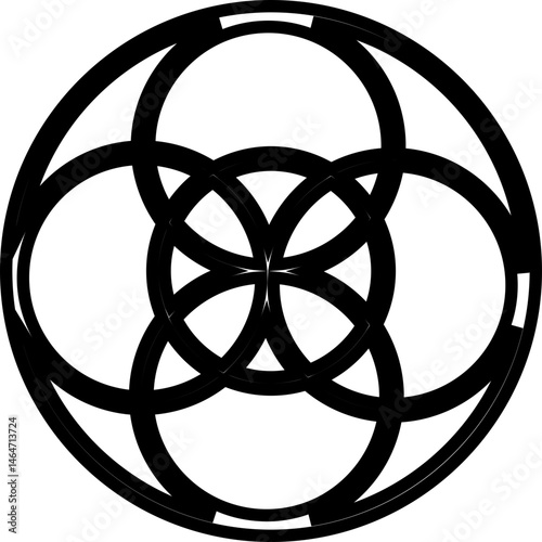 Celtic outline knots ornament, Medieval tattoo shape vector, infinite weaving pattern, various form, stickers assets, abstract geometric graphic elements for design isolated and transparent background