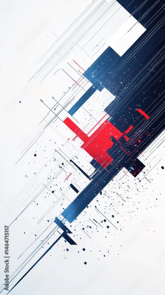 Abstract Geometric Graphic with Lines: A dynamic display of intersecting lines and geometric shapes creating a sense of depth and digital aesthetic. A great design to express modern ideas.