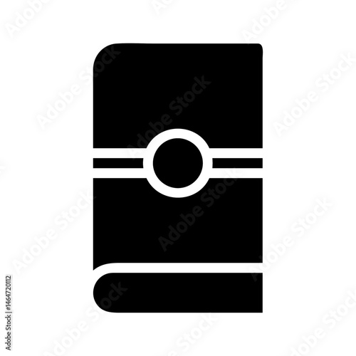 Contrasting design showcasing a black notebook with circular embellishment