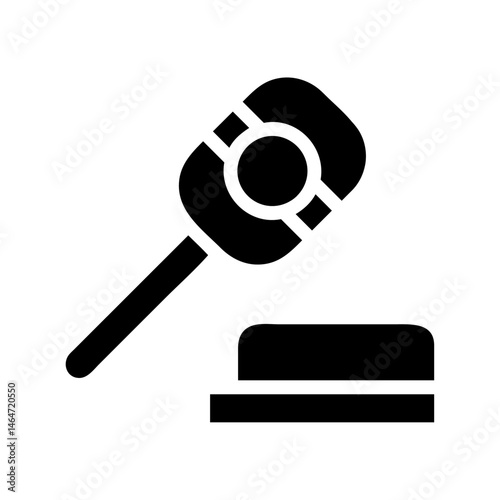 Stylized judicial gavel icon representing authority, law, and decision making