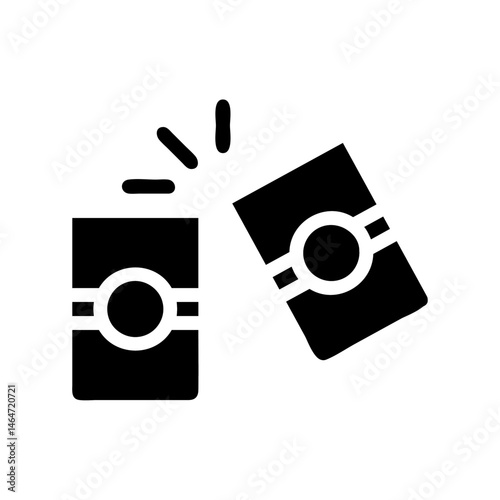Minimalist monochrome representation of two celebratory beverage containers