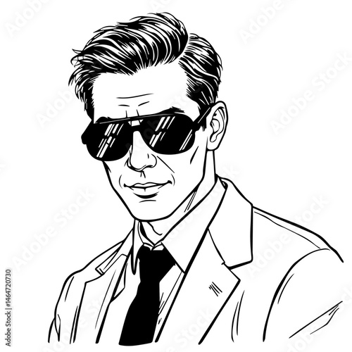 Stylish man in sunglasses posing in a suit - image_00001_15-04-2025_15-12-22  