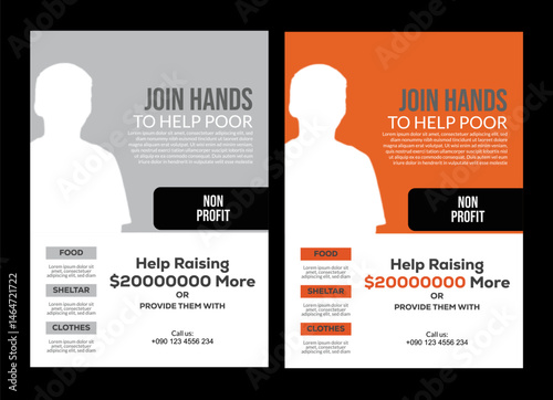 Charity Activities and Donation Event A4 Size Flyer Design Template or Fundraiser PosterCharity Activities and Donation Event A4 Size Flyer Design Template or Fundraiser Poster  Charity organization F