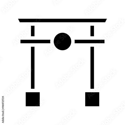 Minimalist glyph illustration of an Asian-inspired torii gate structure