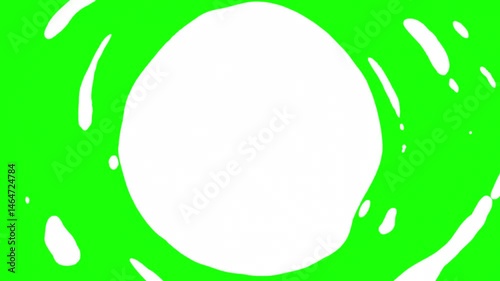 White Fluid Transitions Animation – Smooth Liquid Flow Effect on Green Screen Background