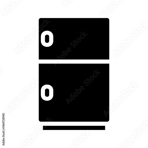 Stylized depiction of refrigeration unit, showcasing household appliance minimalism