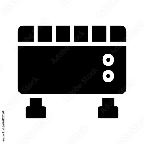 Minimalist depiction of a radiant heater, emphasizing its functional design