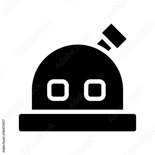 Stylized observatory icon representing scientific observation and discovery