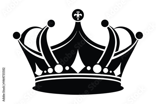 Royal elegance Detailed silhouette of a majestic crown with sharp edges isolated on white