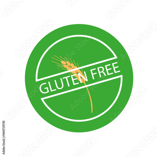 Gluten free label vector icon. No wheat, symbol template , design for gluten free food package or dietetic product nutrition sign