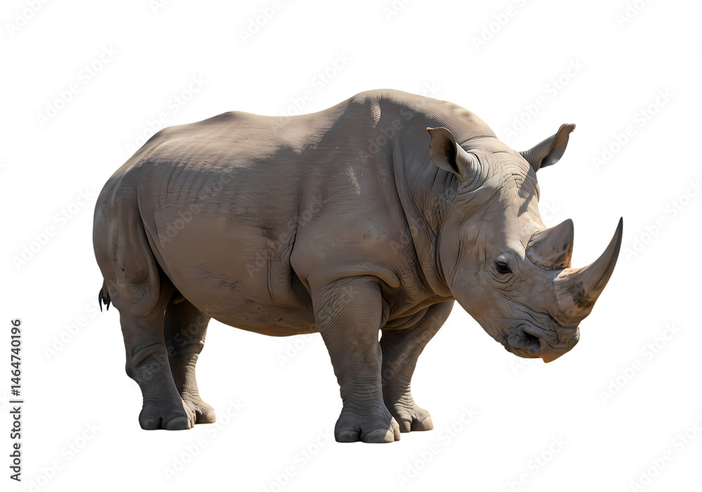 Obraz premium Powerful White Rhinoceros Image HighResolution Wildlife Photo isolated on white background