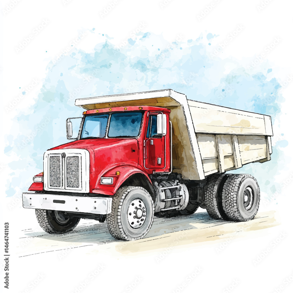 Obraz premium A Dump Truck simple cartoon