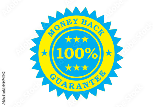 Money Back Guarantee 100% sticker badge label black flat