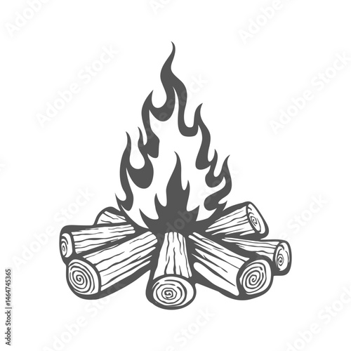 Campfire svg, Campfire silhouette, Bonfire svg, Campfire svg, Camping fire svg, Bonfire silhouette, Campfire clipart, Campfire vector.