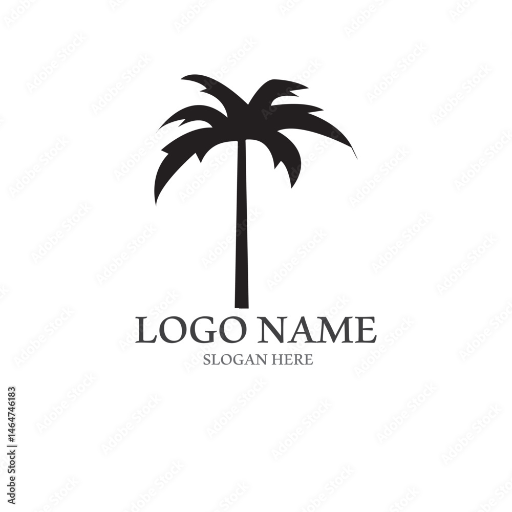 Fototapeta premium Palm tree summer logo template