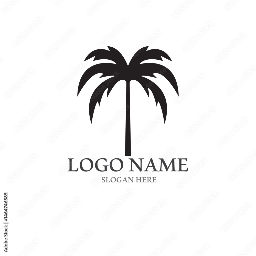 Palm tree summer logo template Palm tree summer logo template