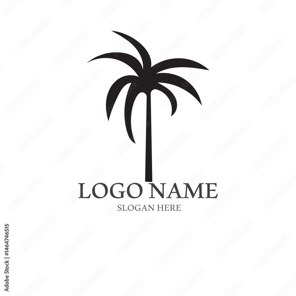 Fototapeta premium Palm tree summer logo template